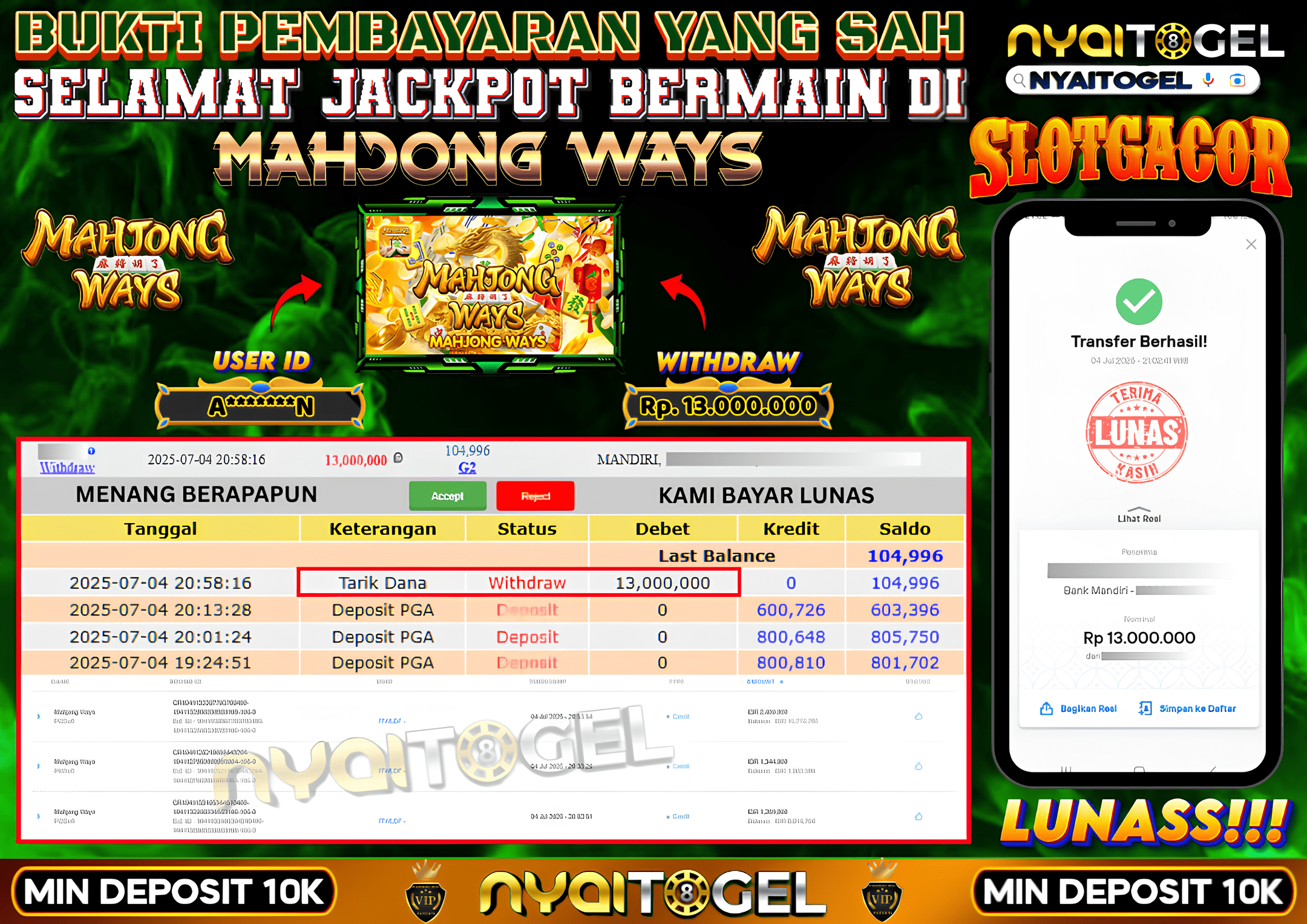 NYAITOGEL Bukti Jackpot Slot