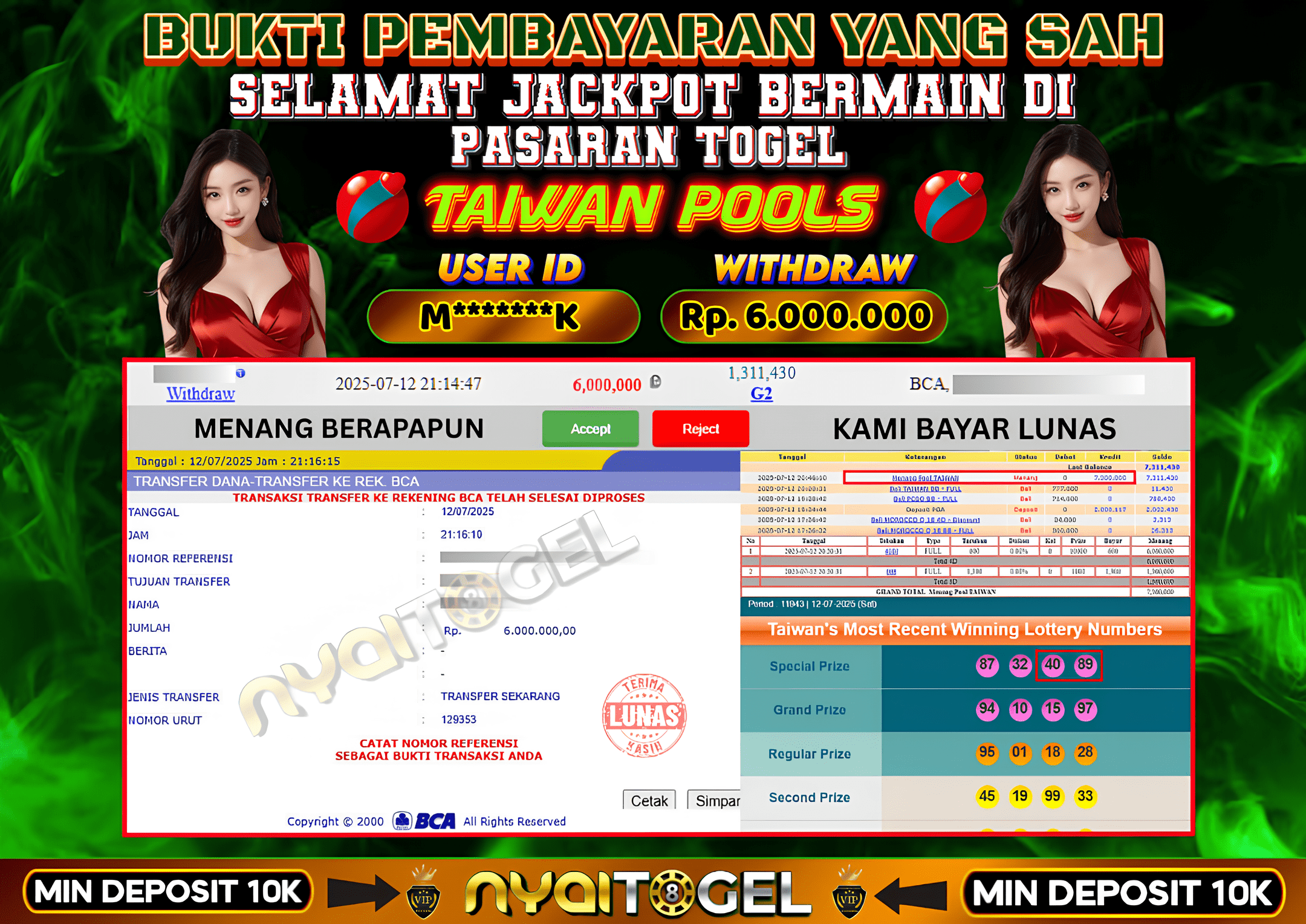 NYAITOGEL Bukti Jackpot Togel