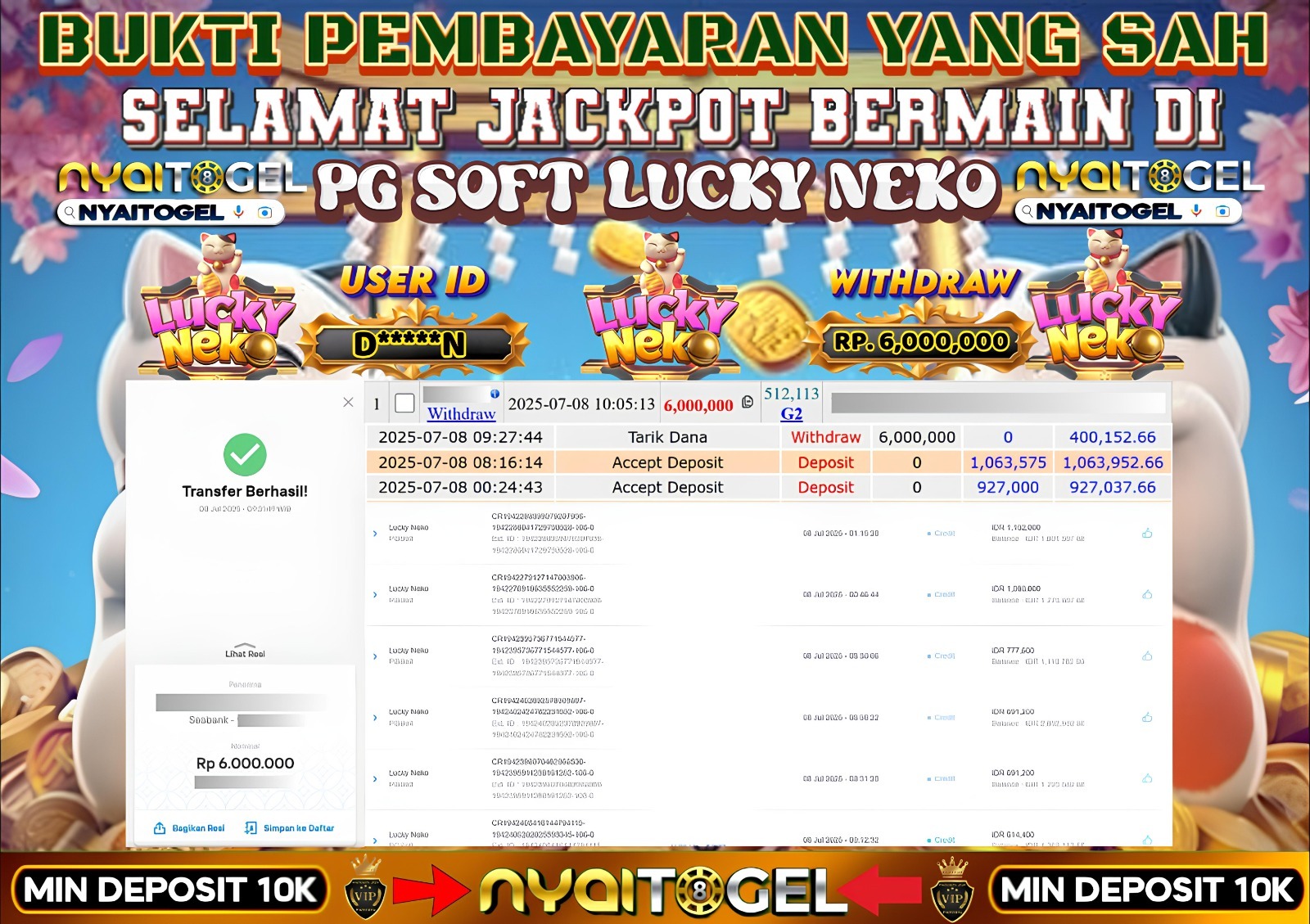 bukti jp slot