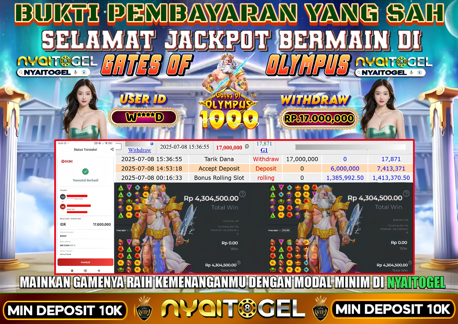 bukti jp slot