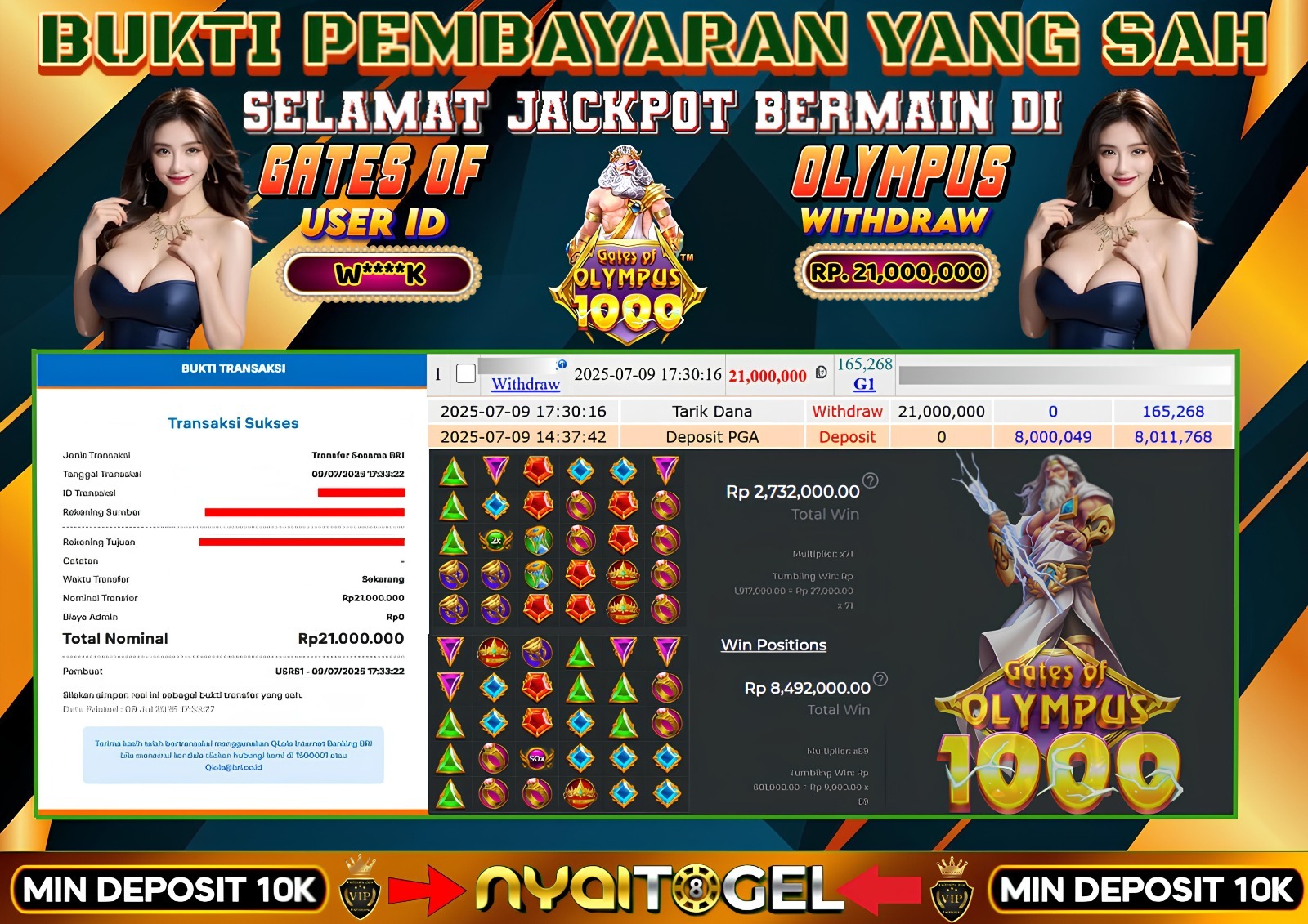 bukti jp slot