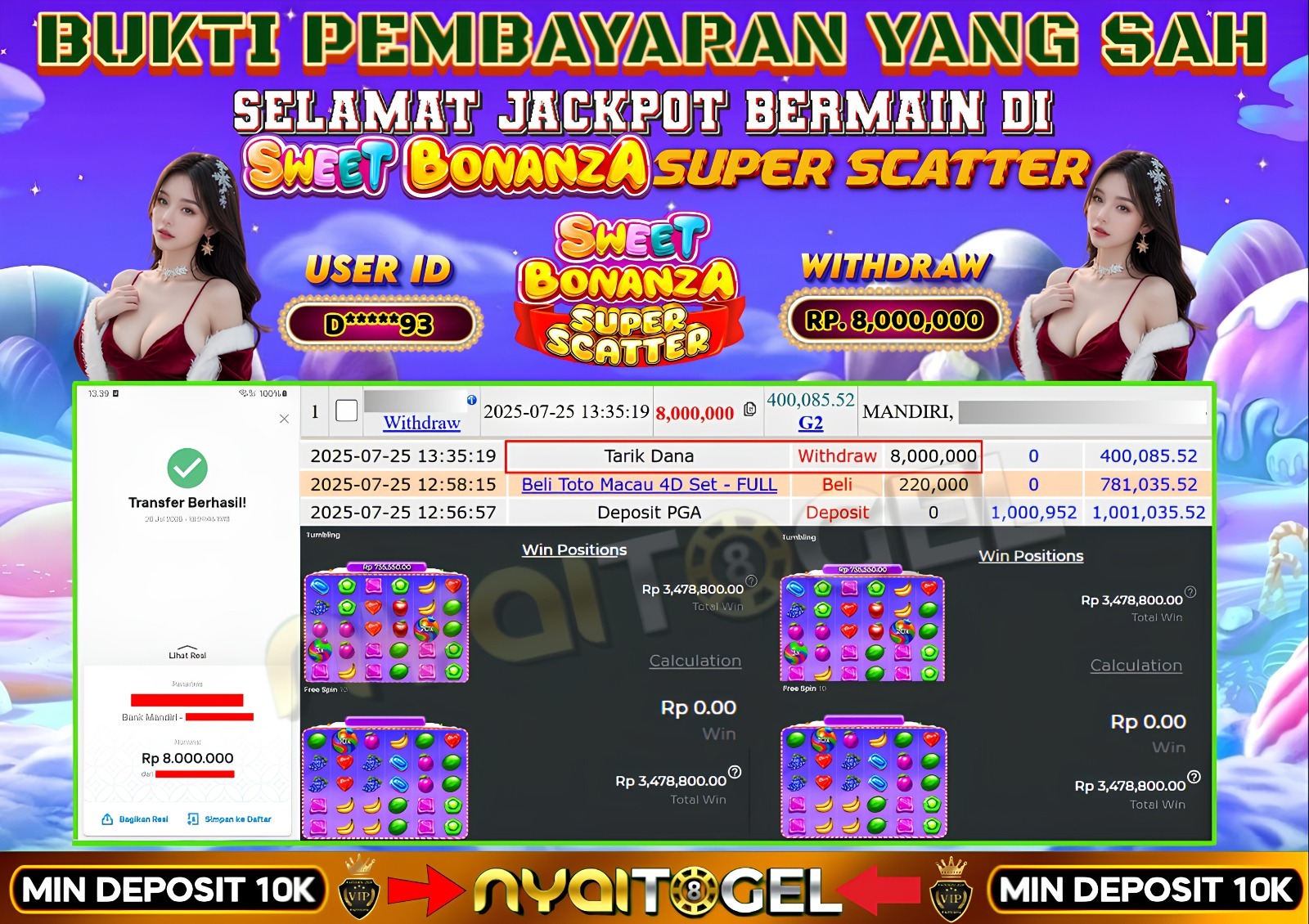 bukti jp slot