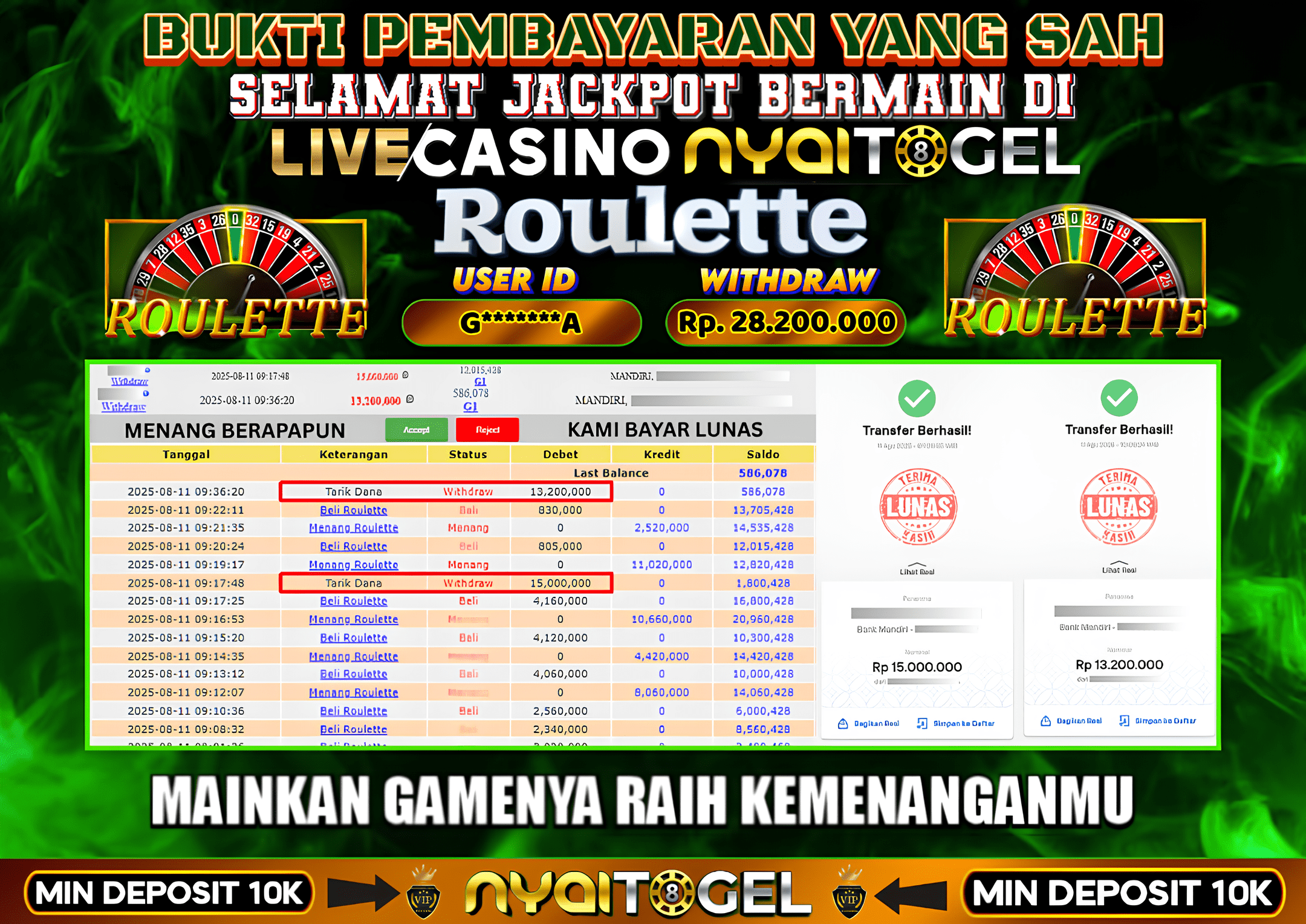NYAITOGEL Bukti Jackpot Live Casino