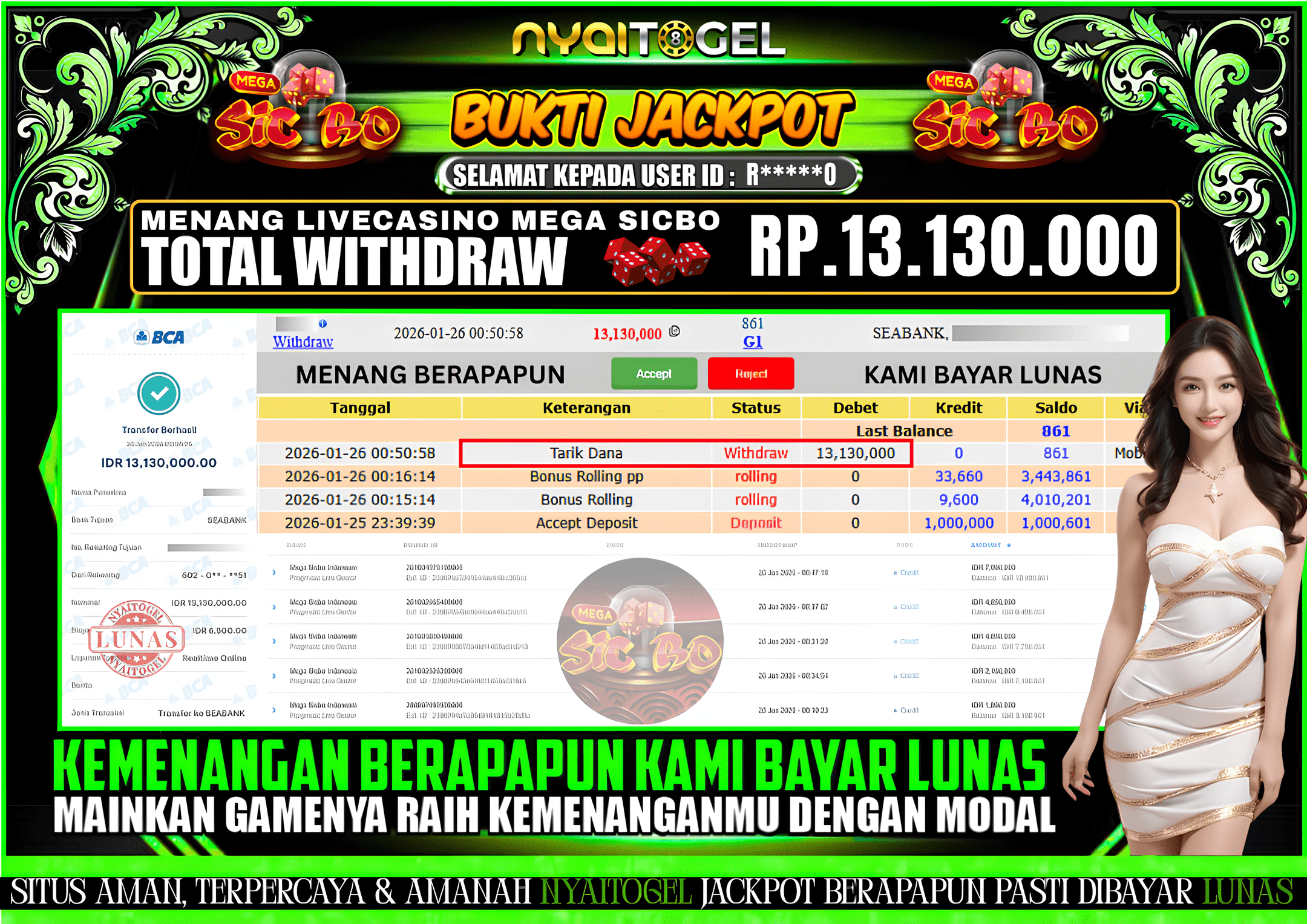 NYAITOGEL Bukti Jackpot Livecasino