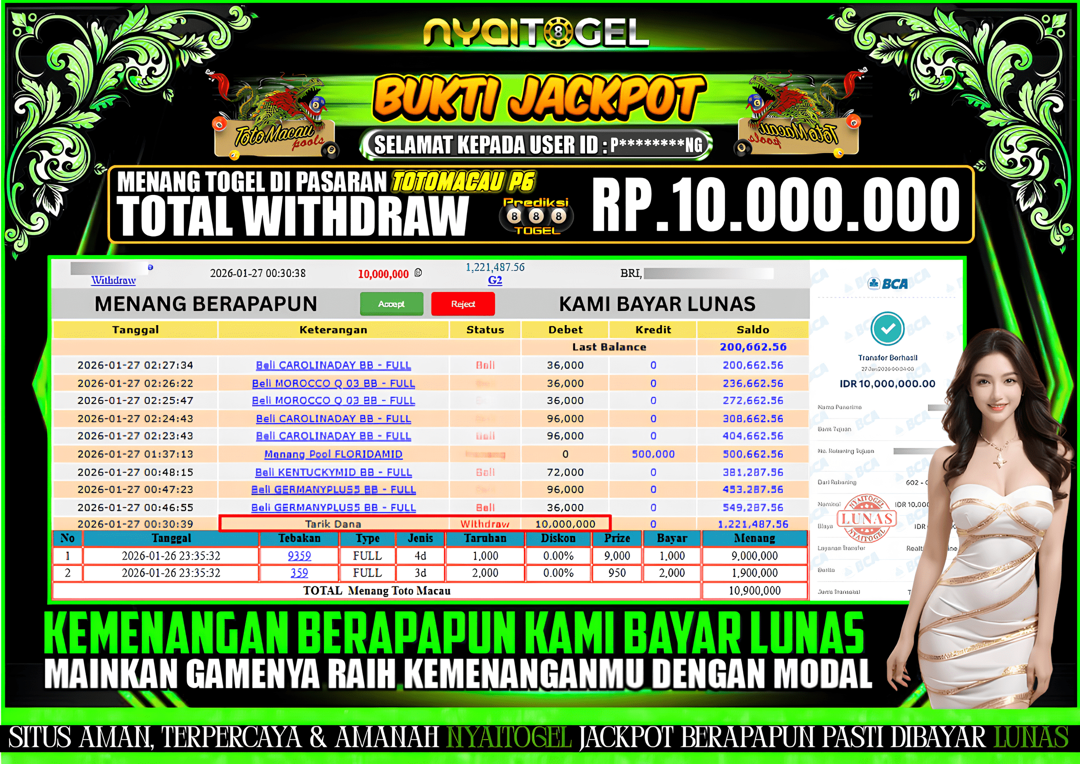 NYAITOGEL Bukti Jackpot Togel